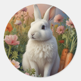 Adesivo Vinheta de patch de coelho e papagaio