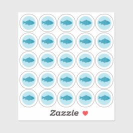 Adesivo Vinheta De Peixe De 2 Cores