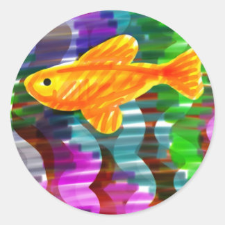 Adesivo Vinheta De Peixe Pintada À Mão
