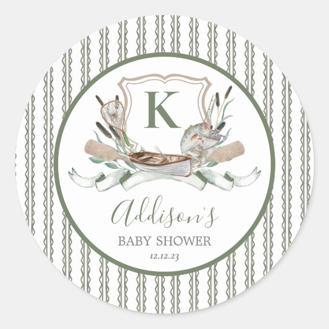 Adesivo Vinheta de pesca, vinheta de aniversário de peixe  (Frente)