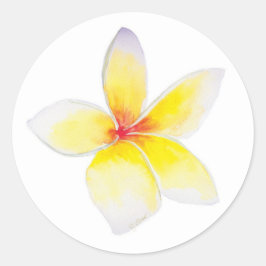 Adesivo Vinheta de Plumeria Amarela