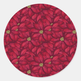Adesivo Vinheta de Poinsettia Natal com Dourado