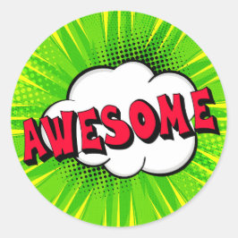 Adesivo Vinheta de Pop do Livro de BD Incrível