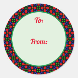 Adesivo Vinheta de presentes redondos de Natal