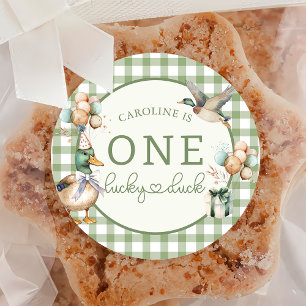 Adesivo Vinheta de primeiro aniversario de Balão de Um Pat