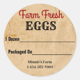 Adesivo Vinheta de produtos de ovos frescos de fazenda