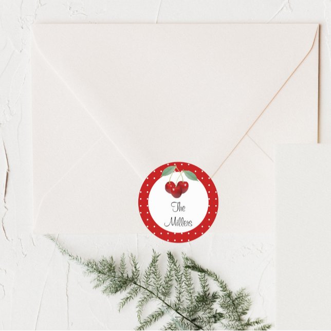 Adesivo Vinheta De Produtos Personalizados De Cerejas E Bo (Criador carregado)