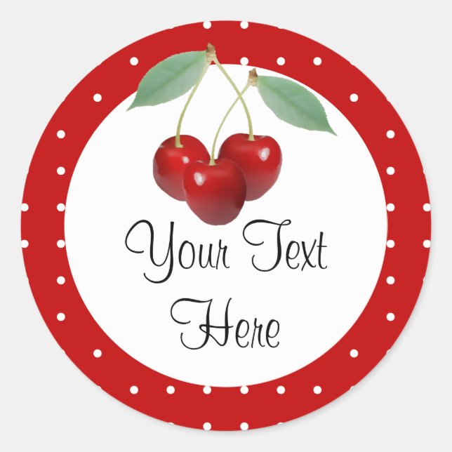 Adesivo Vinheta De Produtos Personalizados De Cerejas E Bo (Frente)