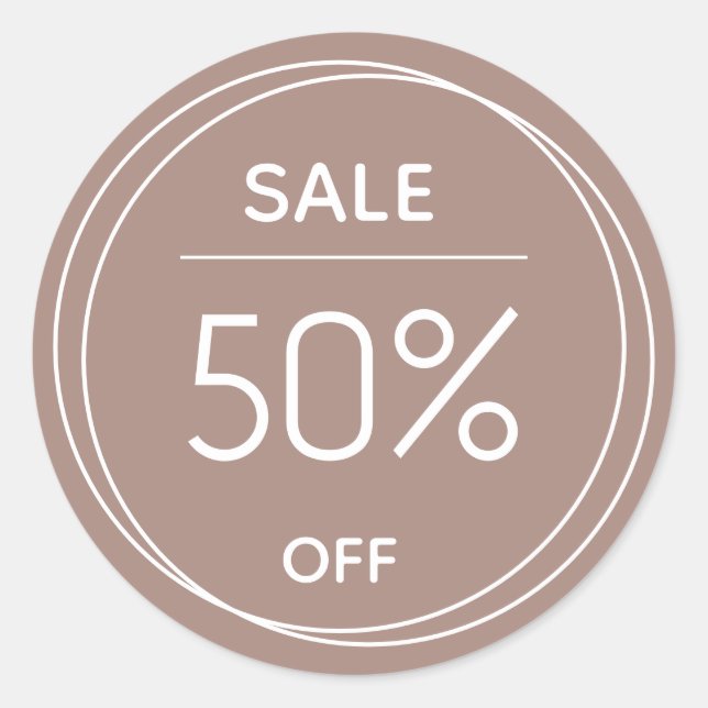 Adesivo Vinheta de promoção de loja castanha básica (Frente)