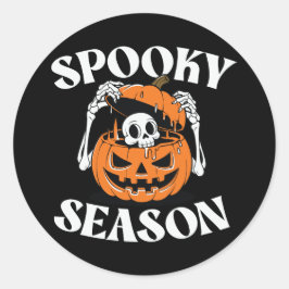 Adesivo Vinheta de Pumpkin Skeleton Season Spookie