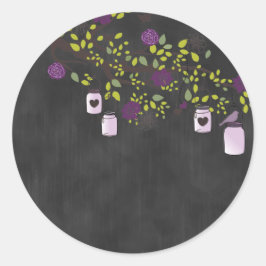 Adesivo Vinheta de quadro com jarros de pedreiro roxo