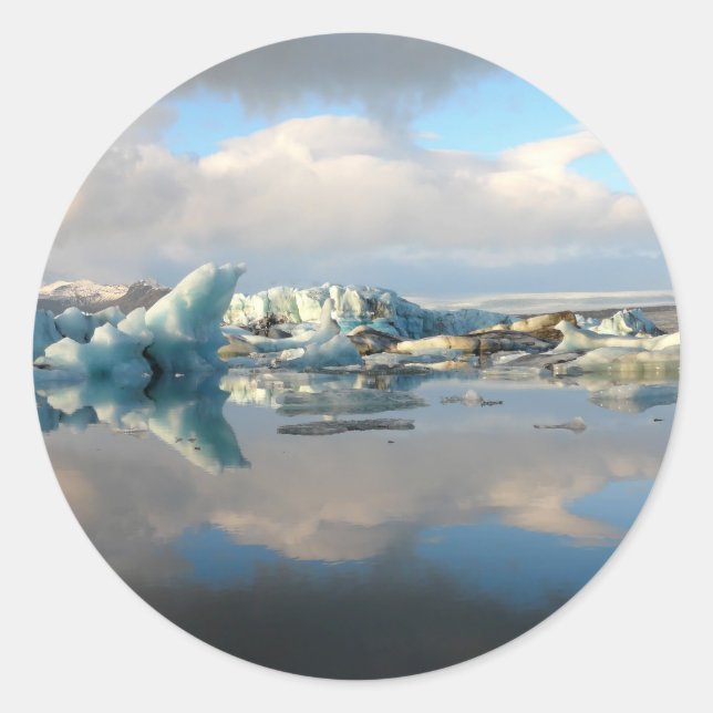 Adesivo Vinheta de reflexão do lago Jokulsarlon iceberg (Frente)