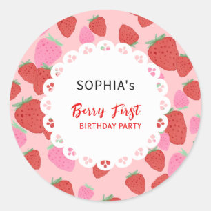 Adesivo Vinheta de rendas de morango doce