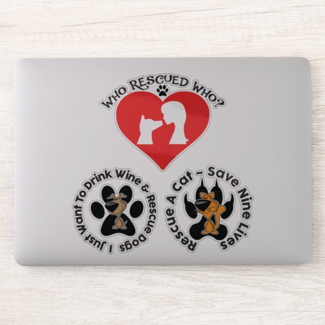 Adesivo Vinheta de resgate de cães e gatos (Computador)