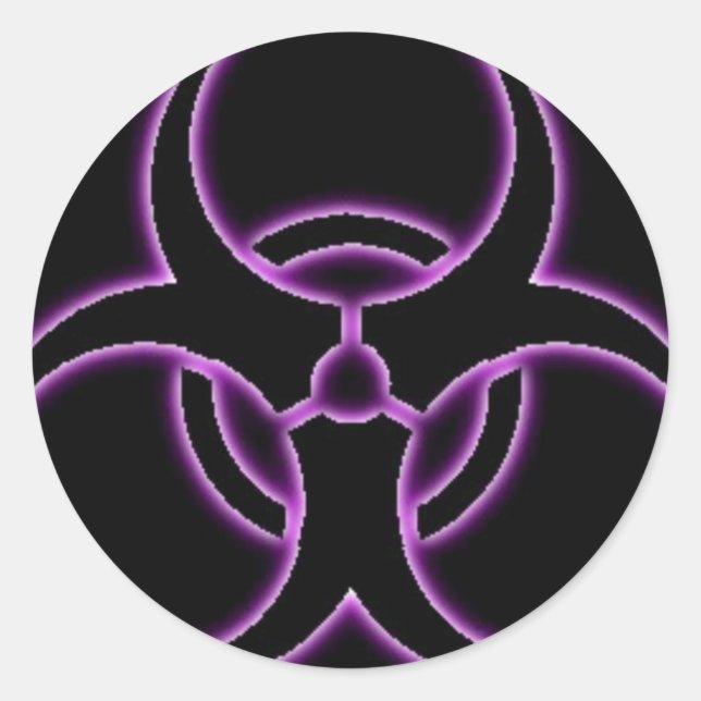 Adesivo Vinheta de Risco Biológico Roxo (Frente)