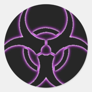 Adesivo Vinheta de Risco Biológico Roxo