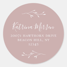 Adesivo Vinheta de Rosa de Retorno da Ramificação Botânica