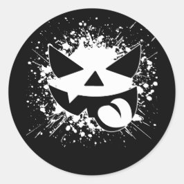 Adesivo Vinheta de rosto de abóbora do Dia das Bruxas