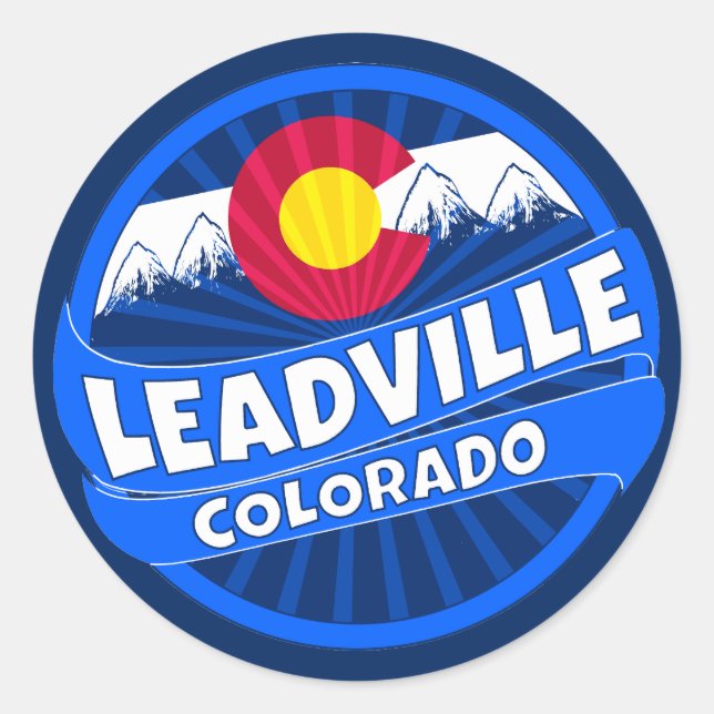 Adesivo Vinheta de ruptura da montanha Leadville Colorado (Frente)