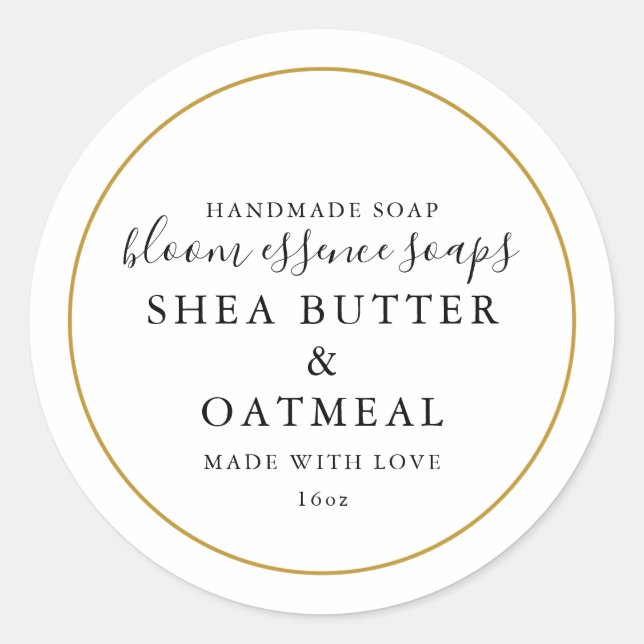 Adesivo Vinheta de sabão Dourado (Frente)