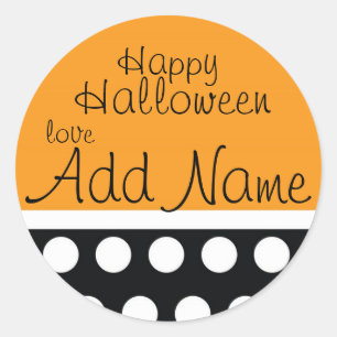 Adesivo Vinheta de Saco de Tratamento do Halloween