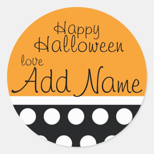 Adesivo Vinheta de Saco de Tratamento do Halloween (Frente)