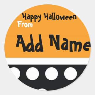 Adesivo Vinheta de Saco de Tratamento do Halloween