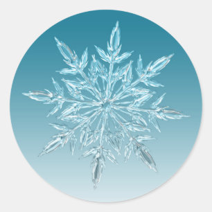 Adesivo Vinheta de Sal de Natal Blue Snowflake