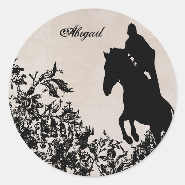 Adesivo Vinheta de salto para cavalos equestres personaliz (Frente)