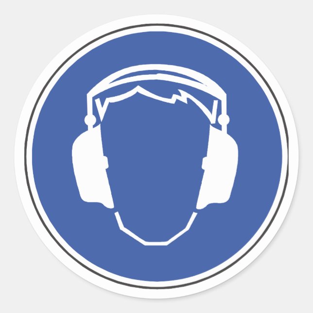 Adesivo Vinheta de segurança de proteção auditiva (Frente)