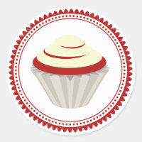 Vinheta de selagem do envelope do Cupcake vermelho