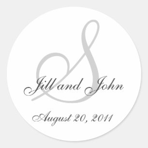 Adesivo Vinheta de Selo de Noiva Inicial de Casamento Mono