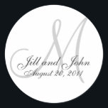 Adesivo Vinheta de Selo de Noiva Inicial de Casamento Mono<br><div class="desc">Vinheta de Selo de Noiva Inicial de Casamento Monograma</div>