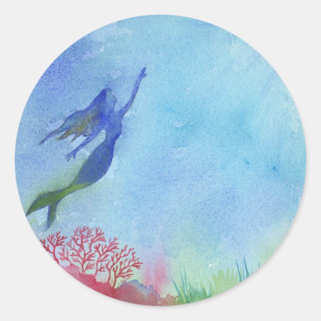 Adesivo Vinheta de Sereia Submarina (Frente)