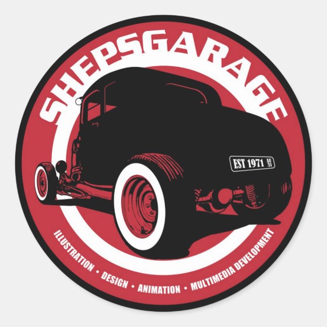 Adesivo Vinheta de Shepsgarage (Frente)