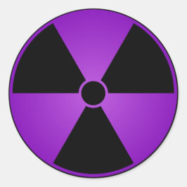 Adesivo Vinheta de Símbolo de Radiação Roxo