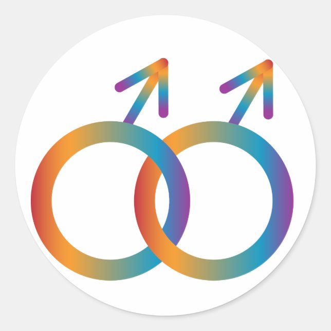 Adesivo vinheta de símbolo gay (Frente)