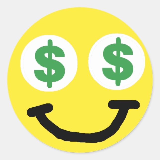 Adesivo Vinheta de Sinal de Dólar (Frente)