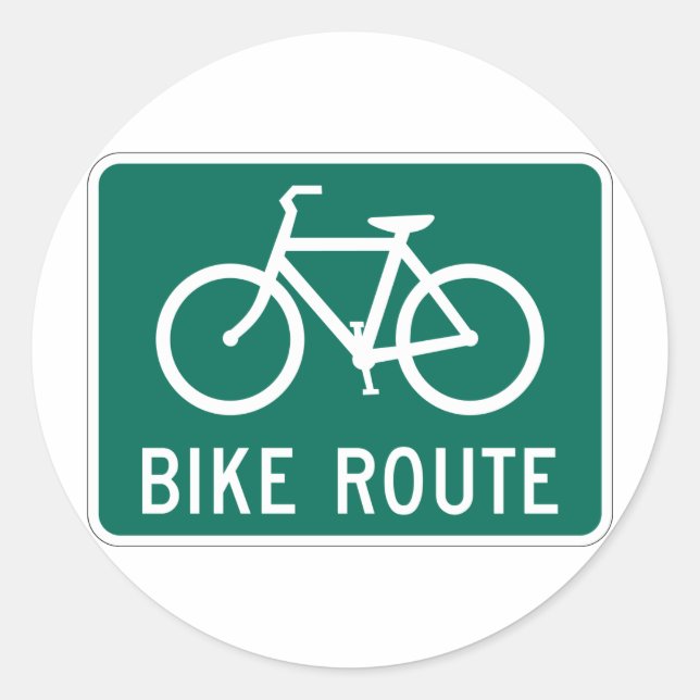 Adesivo Vinheta de Sinal de Rota Bicicleta (Frente)