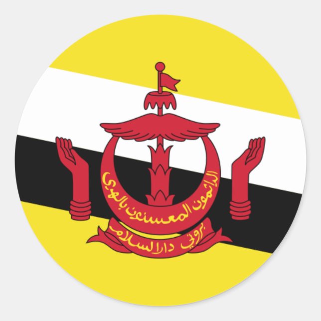 Adesivo Vinheta de Sinalizador Brunei (Frente)