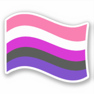 Adesivo Vinheta de Sinalizador de Onda de Genderfluido
