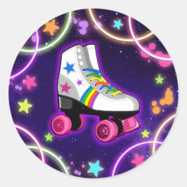 Adesivo Vinheta de Skate Cilindro - Estrelas Neon Glow