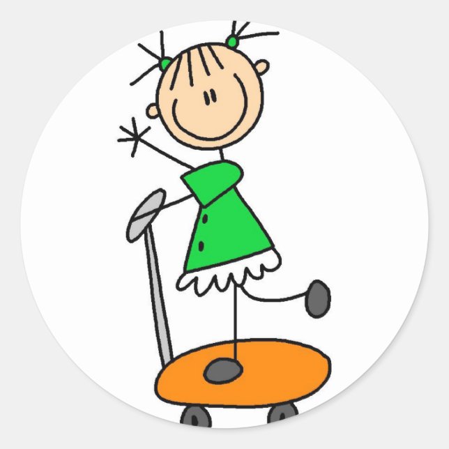 Adesivo Vinheta de Skateboard para Garotas (Frente)