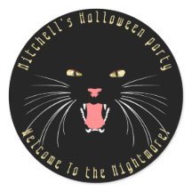 Vinheta de Slogan de Gato Negro Halloween