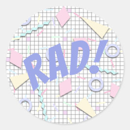Adesivo Vinheta de Slogan 'Rad' dos anos 80