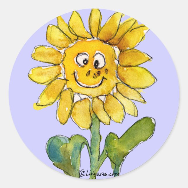 Adesivo Vinheta de Sunflower Clipart 3 (Frente)