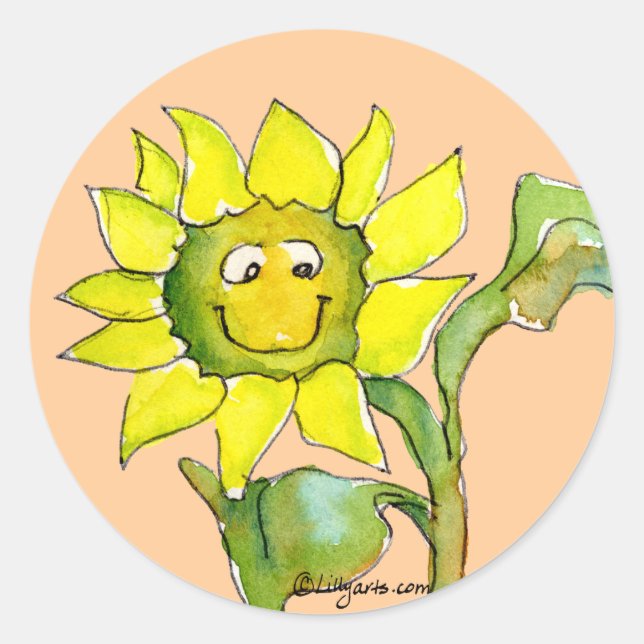 Adesivo Vinheta de Sunflower Clipart 8 (Frente)