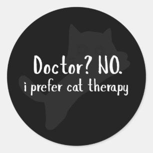 Adesivo Vinheta de Terapia Gato - Presente de Gato Engraça