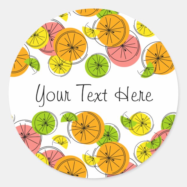 Adesivo Vinheta de Texto Citrus redonda (Frente)