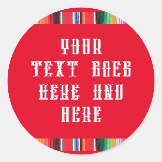 Adesivo Vinheta de texto de serpente de poncho mexicano (Frente)